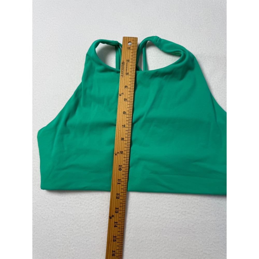 Athletic Athleta Women L Sports Bra Green High Neck Strappy Back 440938-03 SP19 - Picture 7 of 9